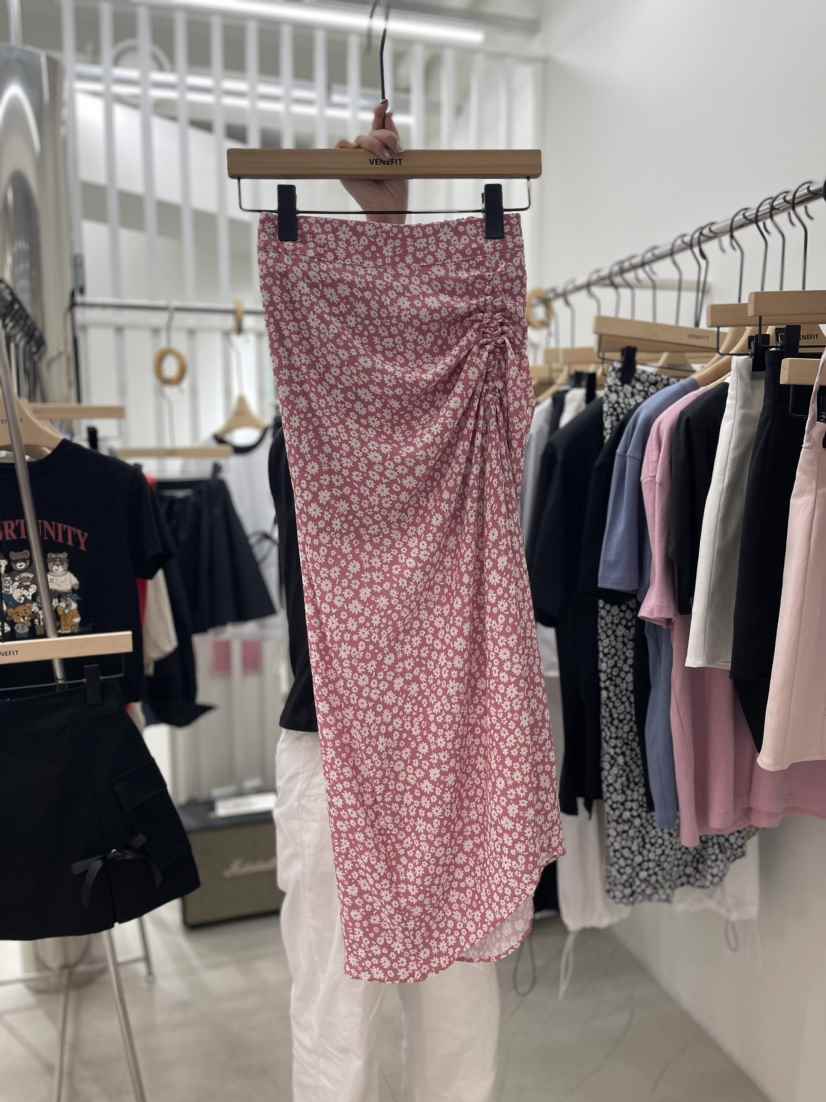 VENEFIT直郵韓國代購女裝新品休閑熱賣24春夏真品職業長裙VENEFIT/JENNIE長裙