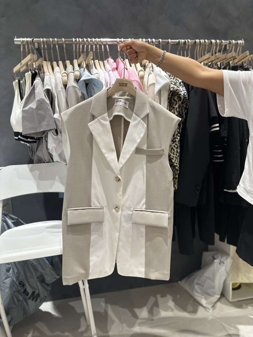 SOUIT韓國直郵女裝新品職業時尚24春夏推薦休閑真品熱賣馬甲SOUIT by mabel-L馬甲
