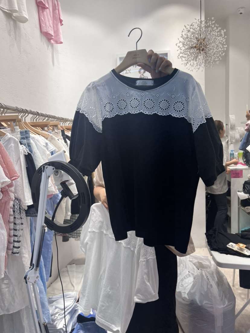 ABLE STUDIO直郵韓國代購女士新品真品時尚熱賣24春夏T恤蕾絲TERAIST恤