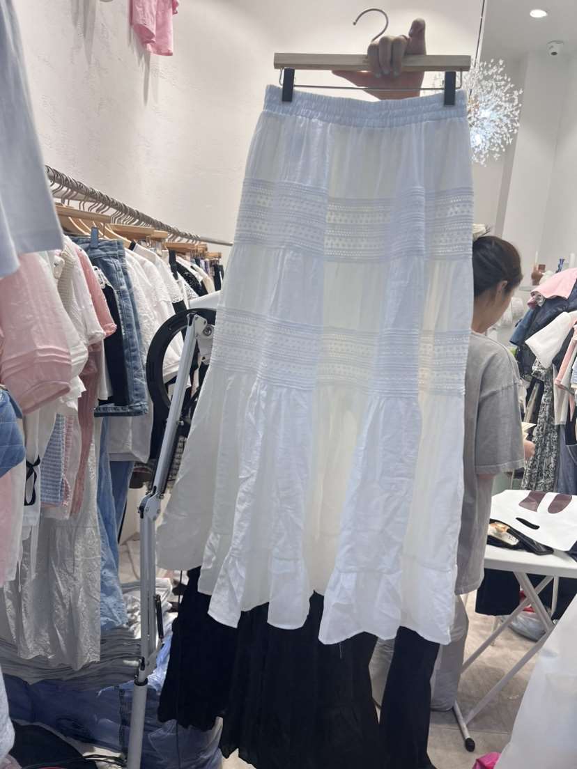 ABLE STUDIO韓國直郵東大門實拍女士新品休閑半身裙中短裙蕾絲CONFETTI半身裙/中短裙
