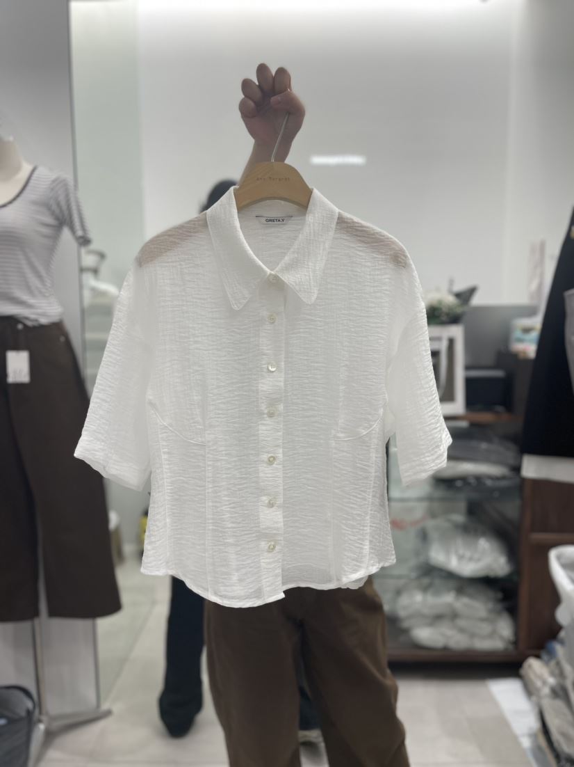 GRETA.Y直郵韓國代購女裝新品時尚24春夏真品襯衫蕾絲衫GRETA.Y襯衫/蕾絲衫