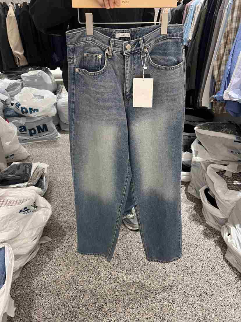 PORT韓國直郵女士新品時尚推薦熱賣24春夏人氣職業牛仔褲PORT-男裝牛仔褲