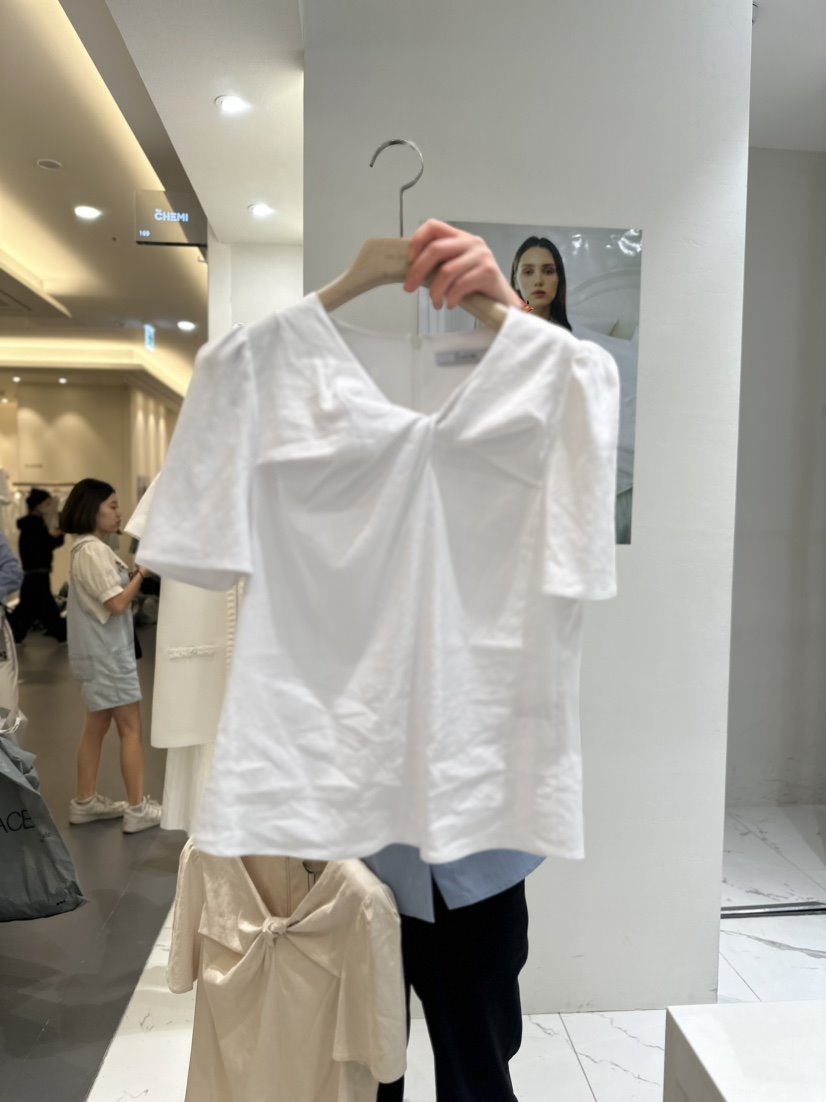 THE CHEMI韓國直郵東大門實拍女裝新品推薦休閑襯衫蕾絲衫WATER/RIVER襯衫/蕾絲衫