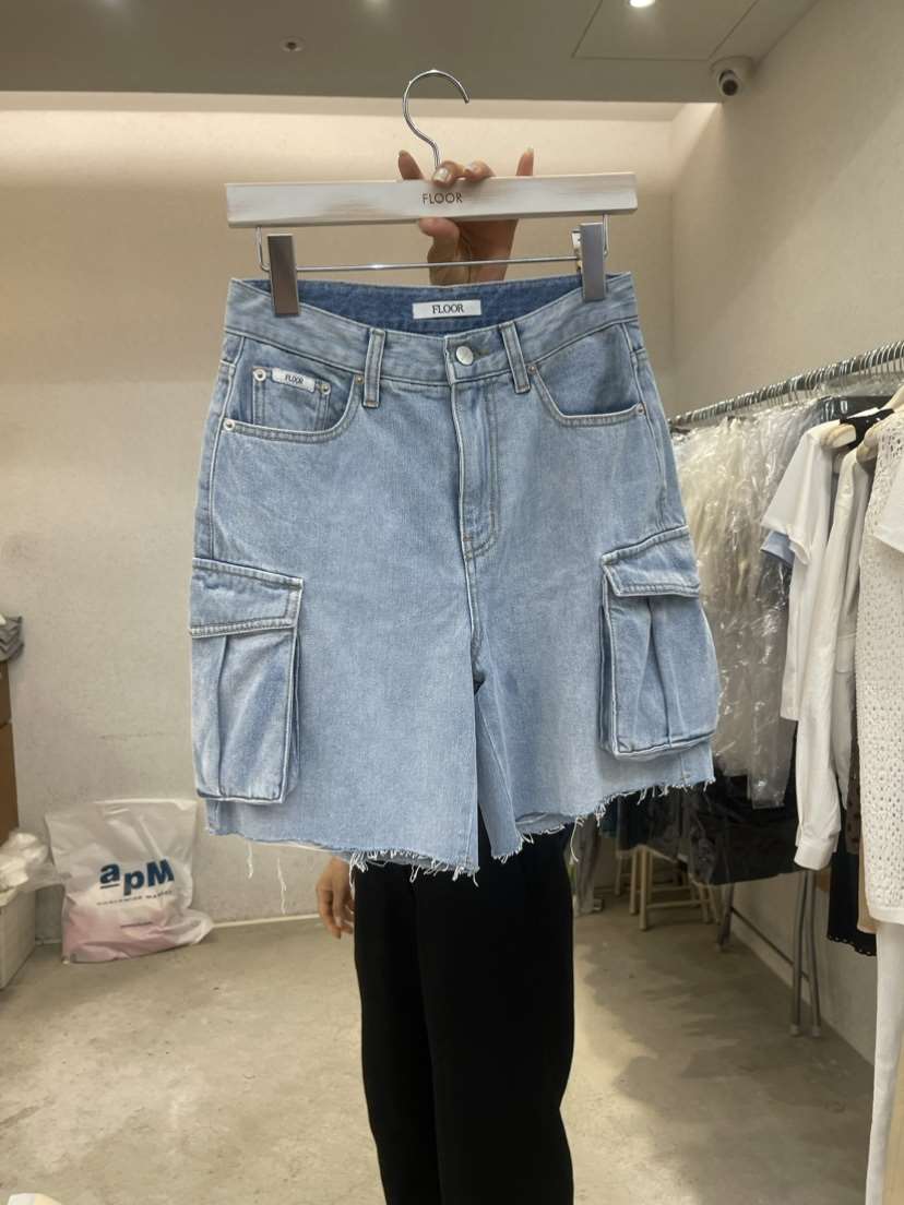 FLOOR韓國直郵東大門實拍女裝新款時尚休閑職業24春夏短褲工裝DRESS ROOM短褲