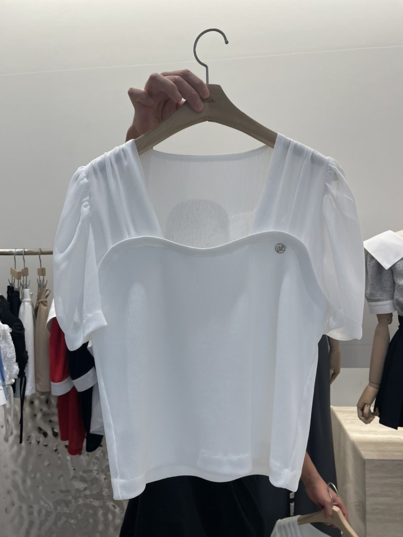 MUSK韓國直郵女裝新品職業熱賣推薦休閑時尚24春夏襯衫蕾絲衫ABLE STUDIO襯衫/蕾絲衫