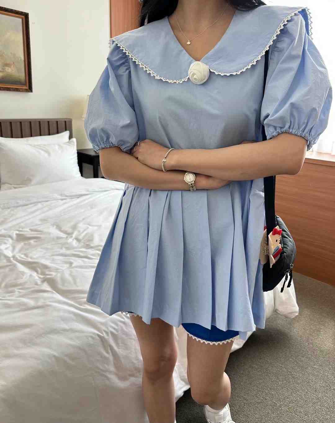 BLACK LADY韓國直郵女裝新品人氣休閑真品24春夏襯衫蕾絲衫BLACK LADY襯衫/蕾絲衫