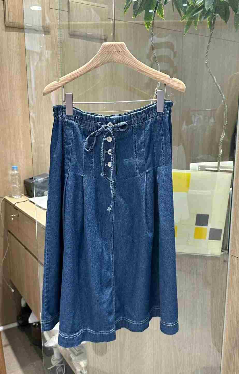 BUTTERING韓國直郵東大門代購女裝新品24春夏人氣長裙牛仔布OMAR___長裙