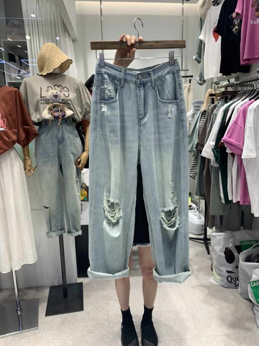 CARNABY韓國直郵東大門代購女裝新品人氣推薦牛仔褲牛仔布綁帶CARNABY牛仔褲