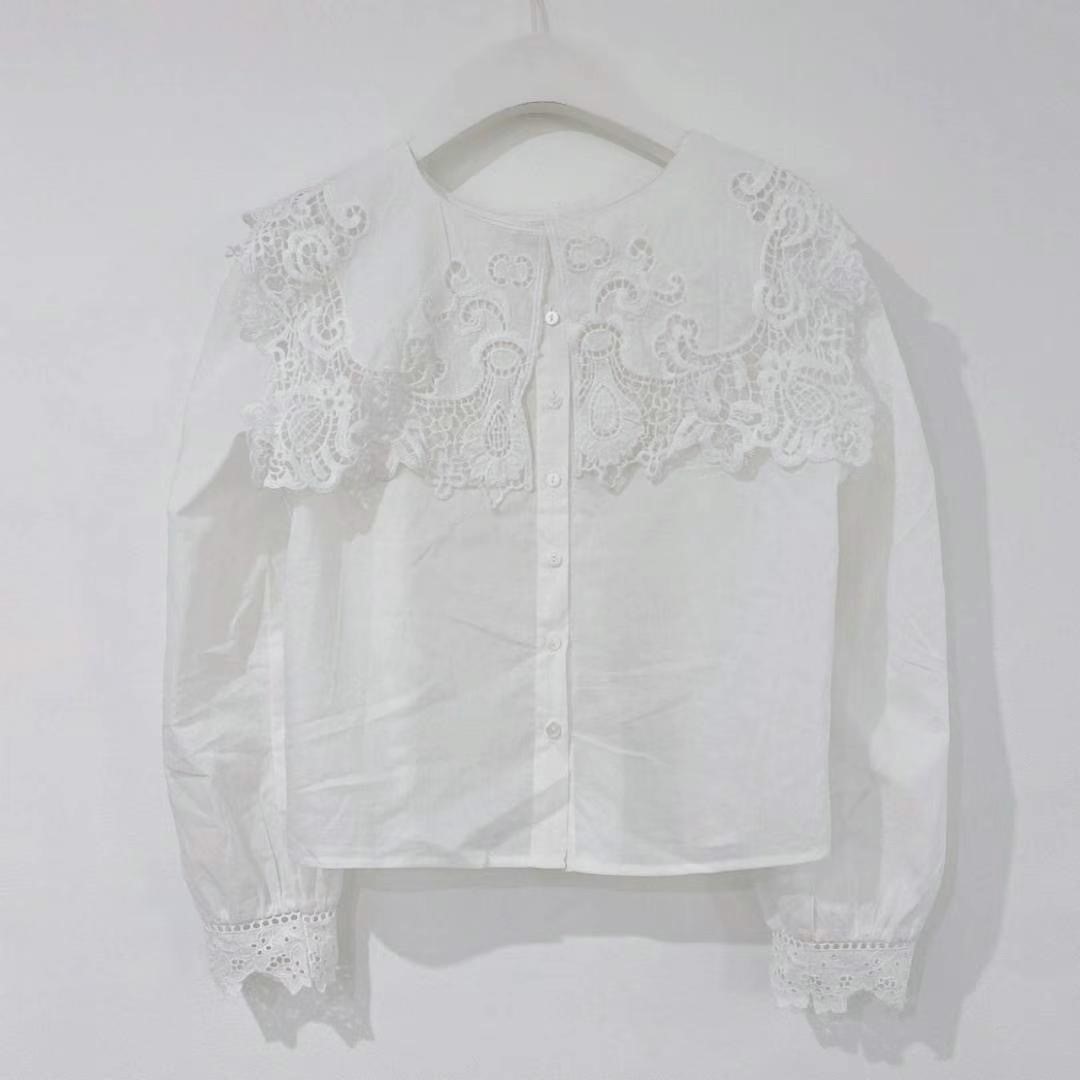 WHITE韓國直郵女士新品休閑職業時尚推薦人氣真品襯衫蕾絲衫WHITE襯衫/蕾絲衫