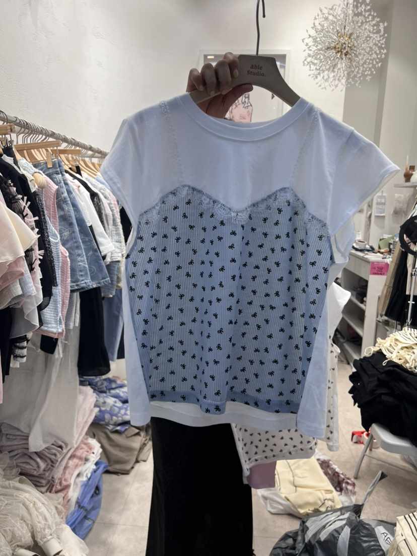 ABLE STUDIO韓國直郵女裝新款熱賣24春夏推薦人氣休閑T恤CONFETTIT恤