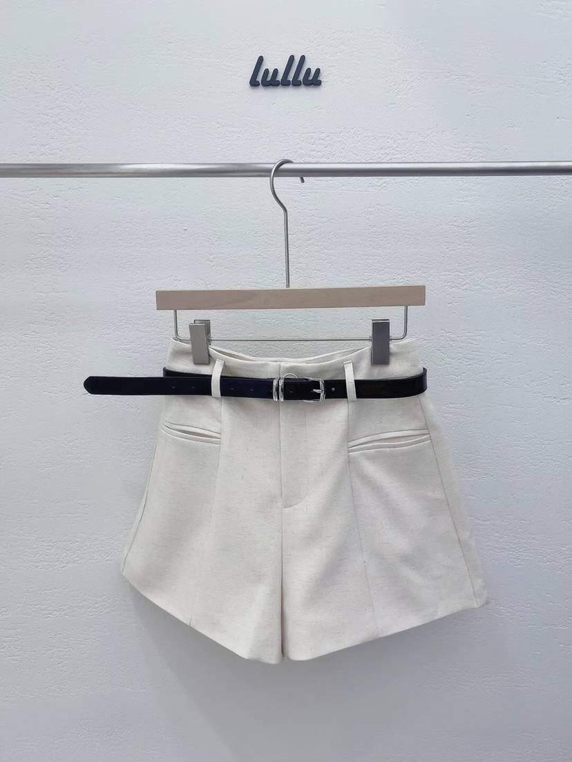 LULULALLA韓國直郵東大門代購女裝新品24春夏人氣短褲腰帶LULULALLA短褲