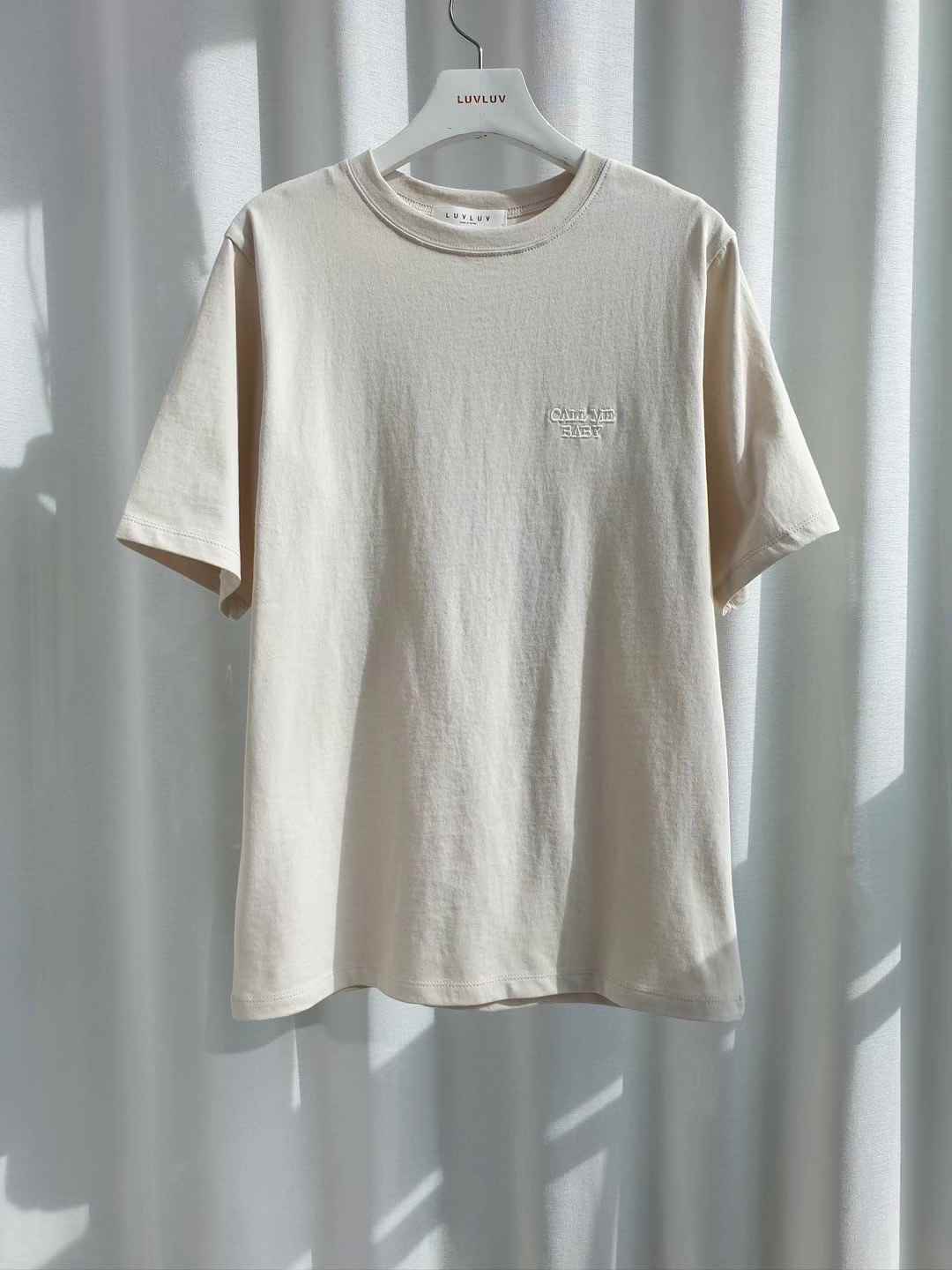 LUVLUV-럽럽-OT直郵韓國代購女裝新品24春夏真品T恤刺繡LUVLUVT恤