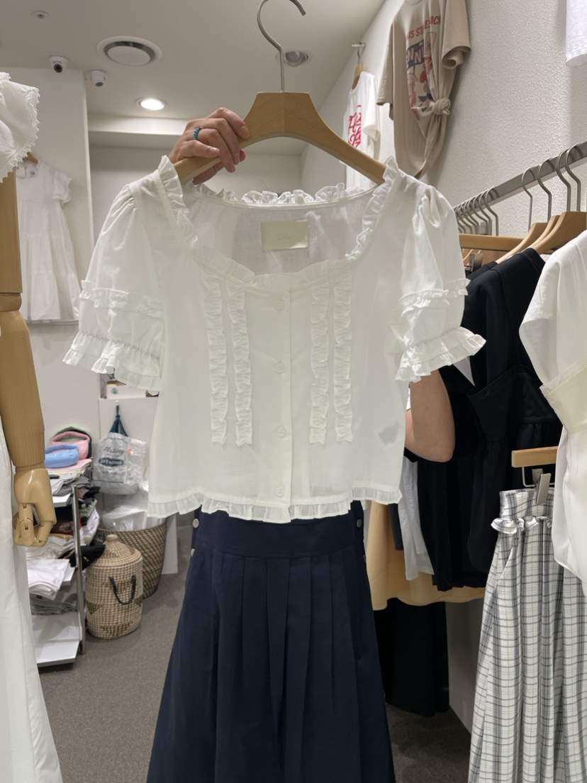 VILLABUTTON直郵韓國代購女裝新品人氣職業24春夏襯衫蕾絲衫VILLABUTTON襯衫/蕾絲衫