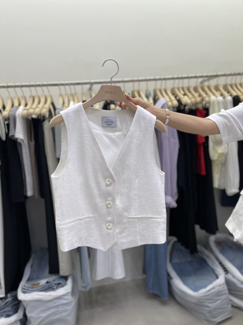 VIVEL直郵韓國代購女裝新品熱賣時尚人氣24春夏休閑真品馬甲VIVEL馬甲
