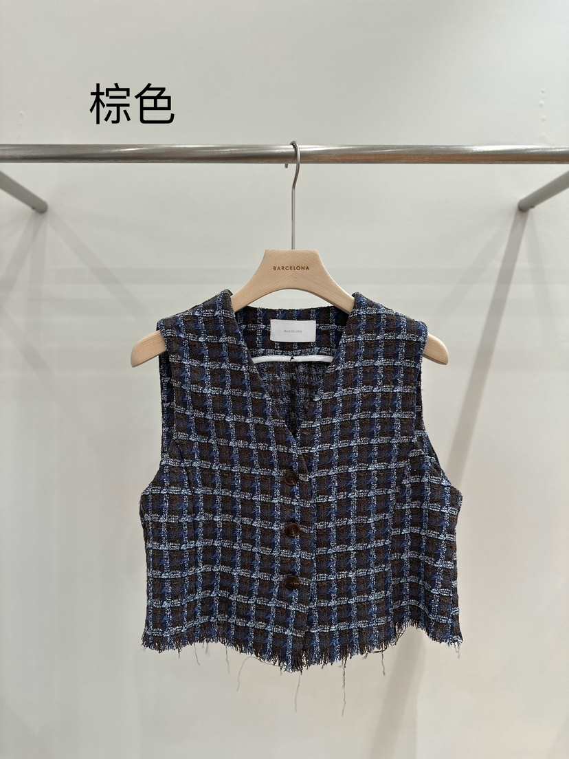 BARCE LONA直郵韓國代購女裝新品時尚職業熱賣真品馬甲花呢BARCE LONA馬甲