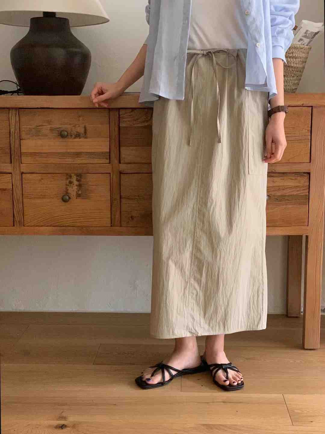 VINE直郵韓國代購女裝新款時尚24春夏熱賣真品職業推薦長裙VINE長裙