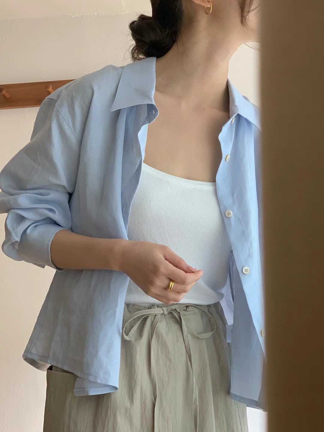 VINE韓國直郵東大門實拍女裝新款職業推薦時尚熱賣襯衫蕾絲衫VINE襯衫/蕾絲衫