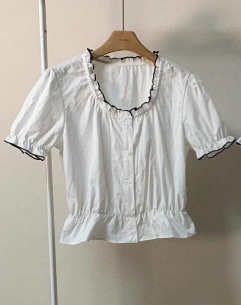 FORME韓國直郵女裝新品24春夏時尚休閑職業熱賣襯衫蕾絲衫FORME襯衫/蕾絲衫
