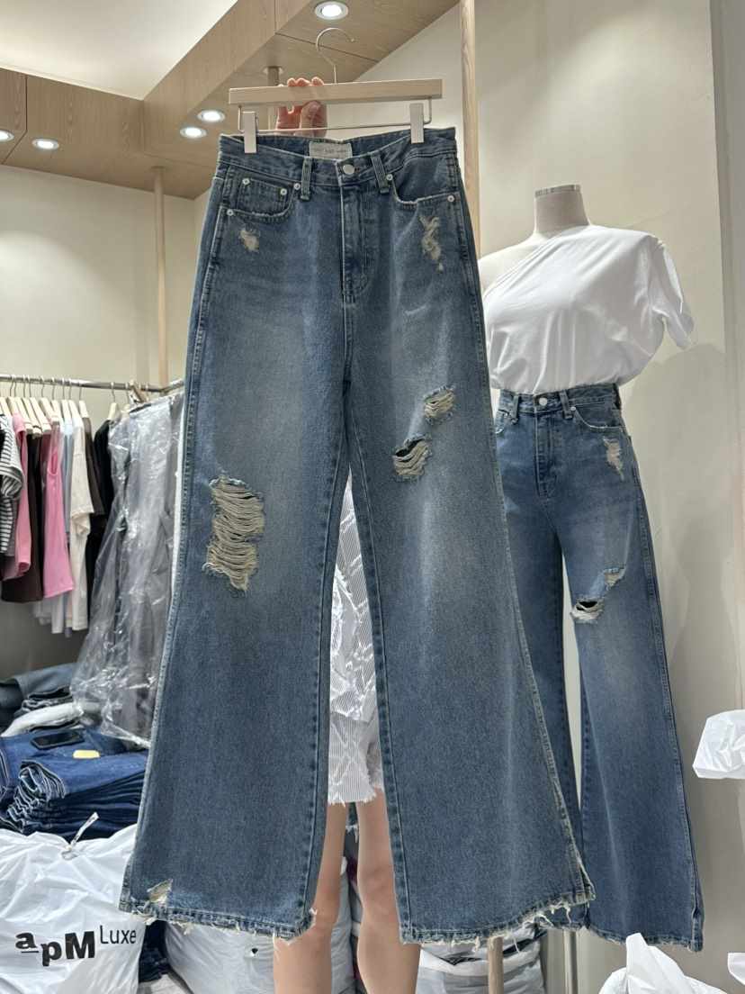 VINTAGE VIBE韓國直郵女裝新款職業人氣時尚真品牛仔褲牛仔布VINTAGE VIBE牛仔褲