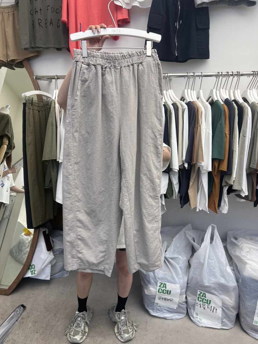 ZACCU韓國直郵東大門代購女裝新品人氣推薦熱賣時尚休閑褲亞麻ZACCU休閑褲