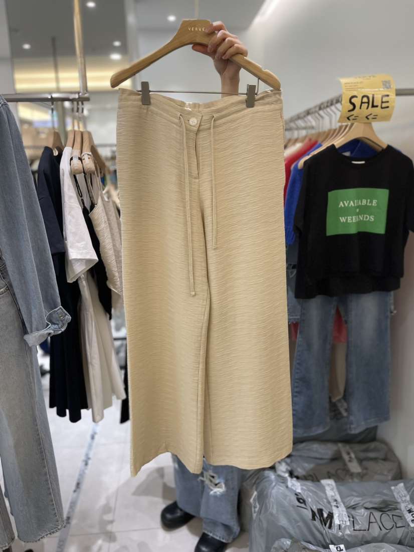 VERVE直郵韓國代購女裝新品職業熱賣推薦時尚真品休閑褲百褶LOVE PINK休閑褲