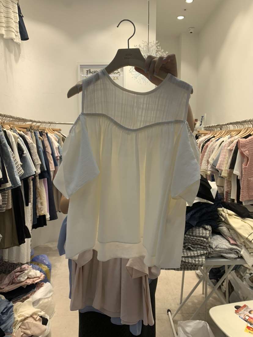 ABLE STUDIO韓國直郵女裝新款職業推薦人氣真品襯衫蕾絲衫CONFETTI襯衫/蕾絲衫
