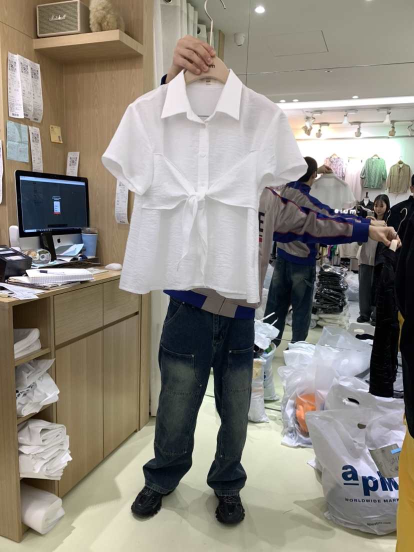 eum直郵韓國代購女士新品真品24春夏休閑人氣推薦襯衫蕾絲衫EUM襯衫/蕾絲衫