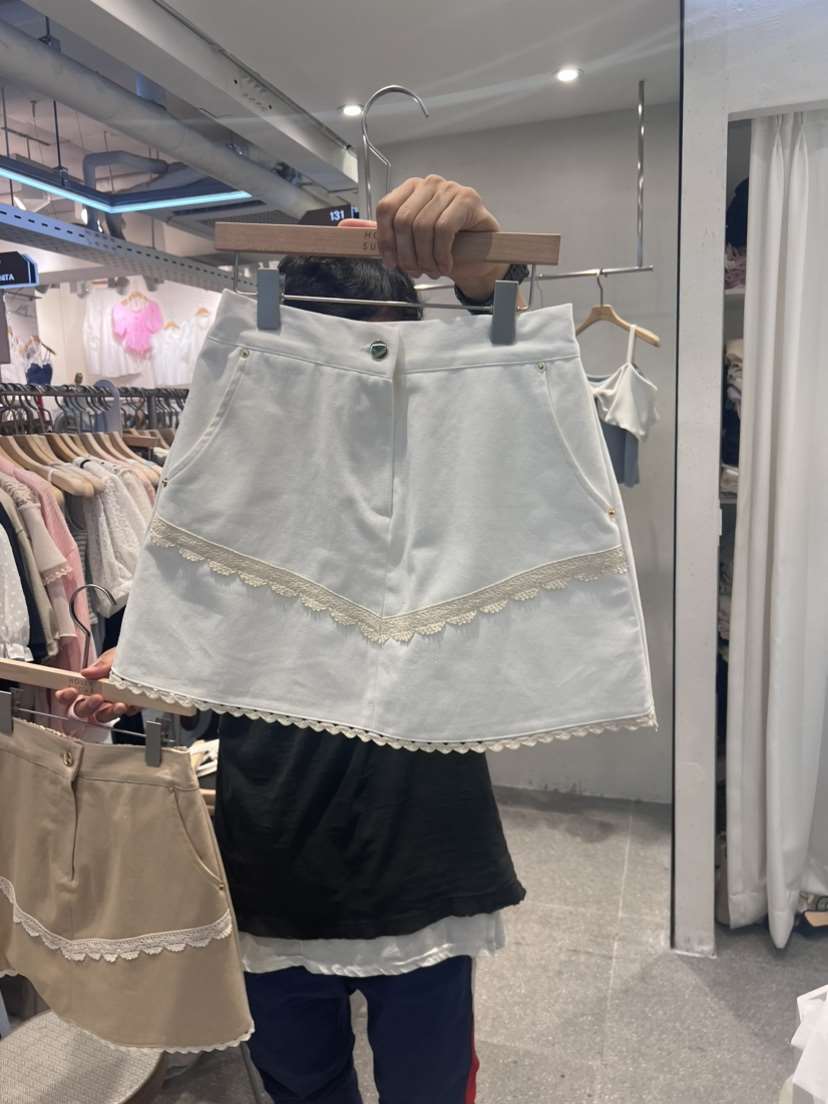 PIT A PAT韓國直郵東大門代購女裝新品24春夏職業短裙刺繡PIT A PAT短裙