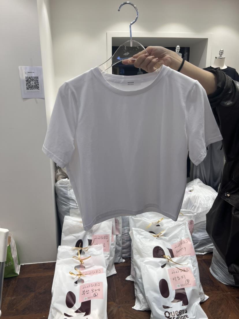 ANOES韓國直郵東大門代購女裝新品推薦時尚休閑職業T恤短款ANOEST恤