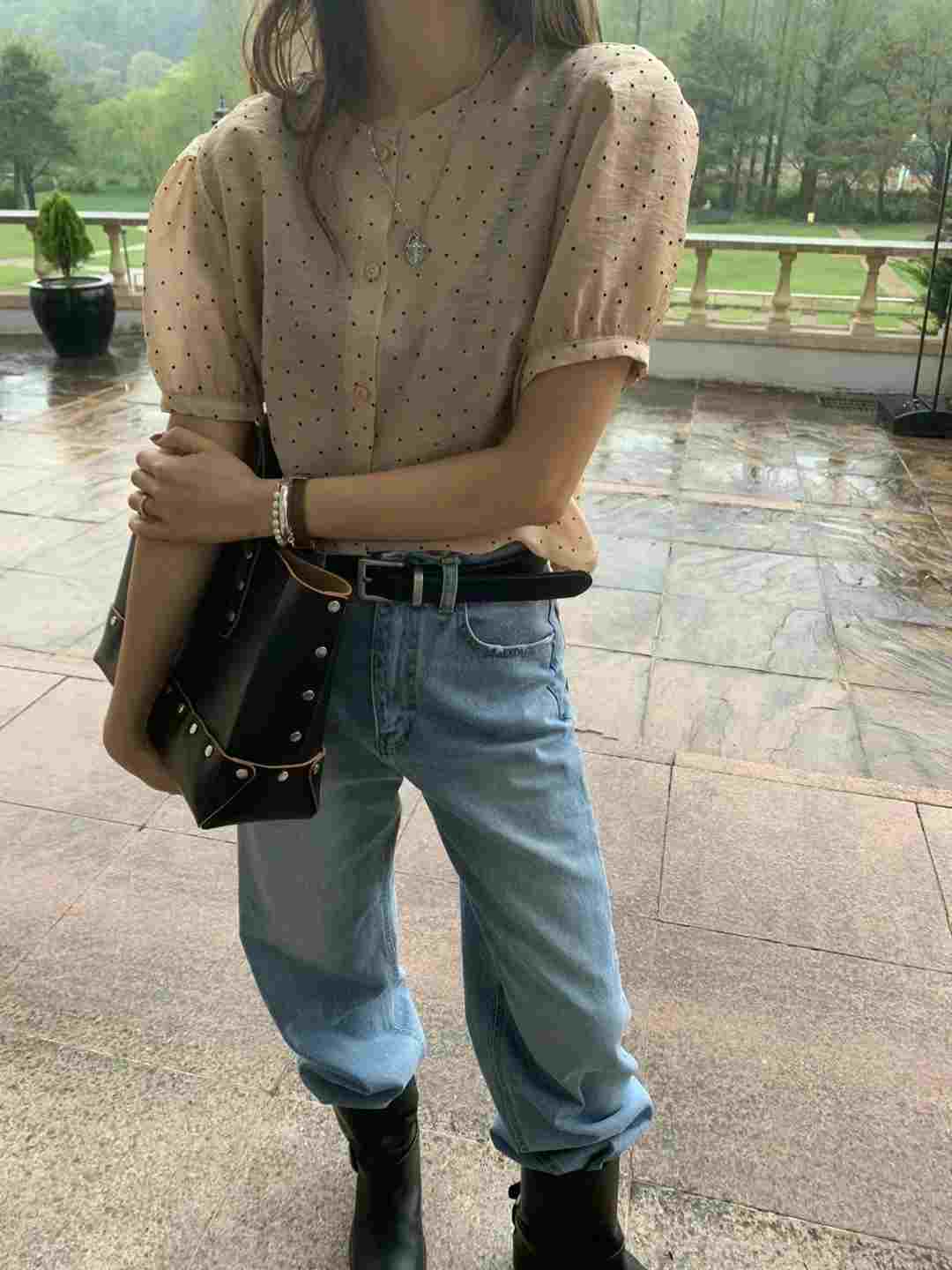ONDA韓國直郵女裝新款推薦職業熱賣休閑24春夏襯衫蕾絲衫ONDA襯衫/蕾絲衫