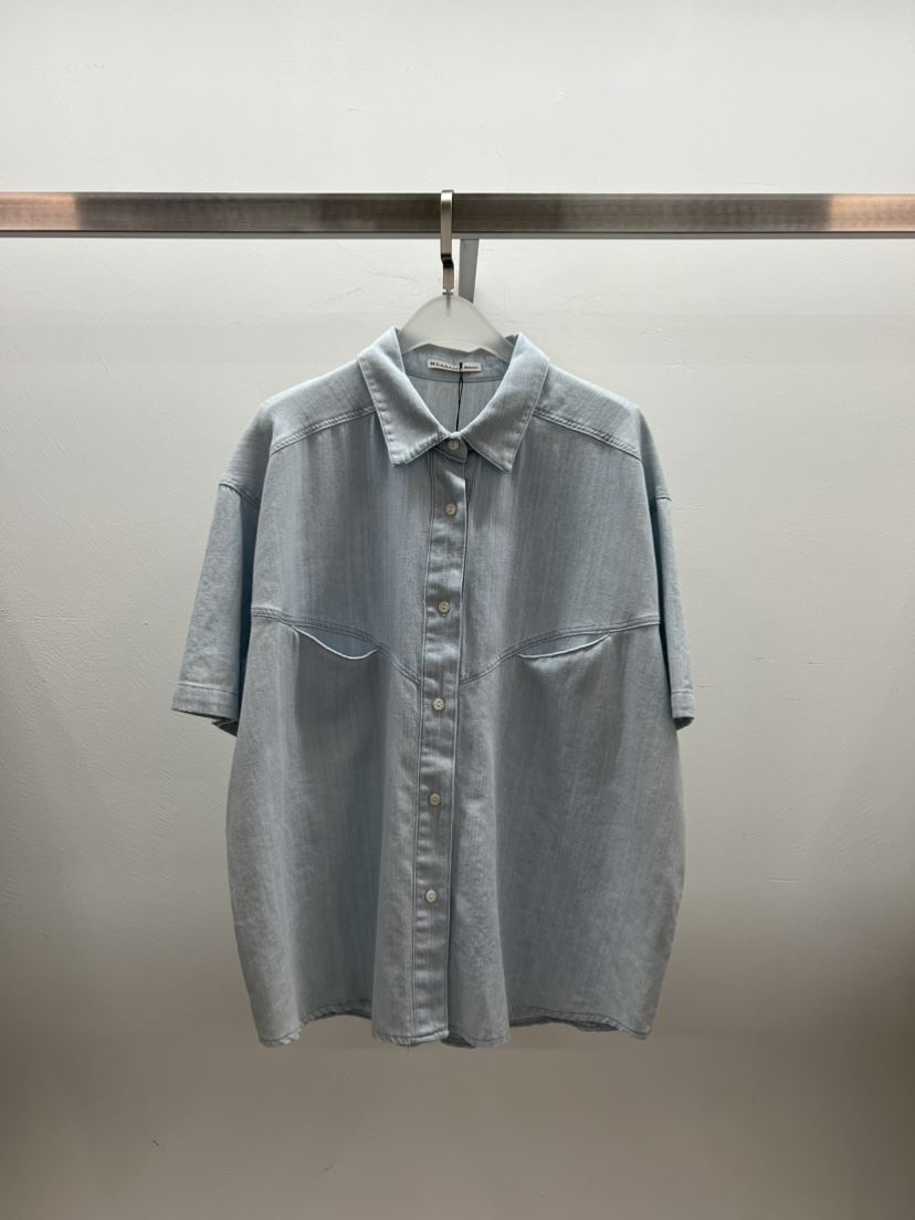 WEARABLE韓國直郵女裝新款時尚真品職業人氣襯衫蕾絲衫牛仔布WEARABLE襯衫/蕾絲衫