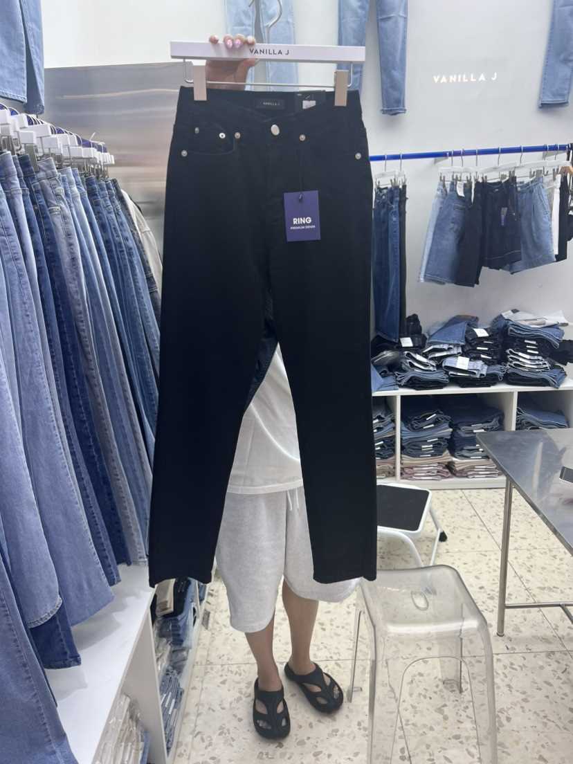 VANILLA J直郵韓國代購女裝新品休閑職業推薦熱賣時尚牛仔褲VANILLA J牛仔褲