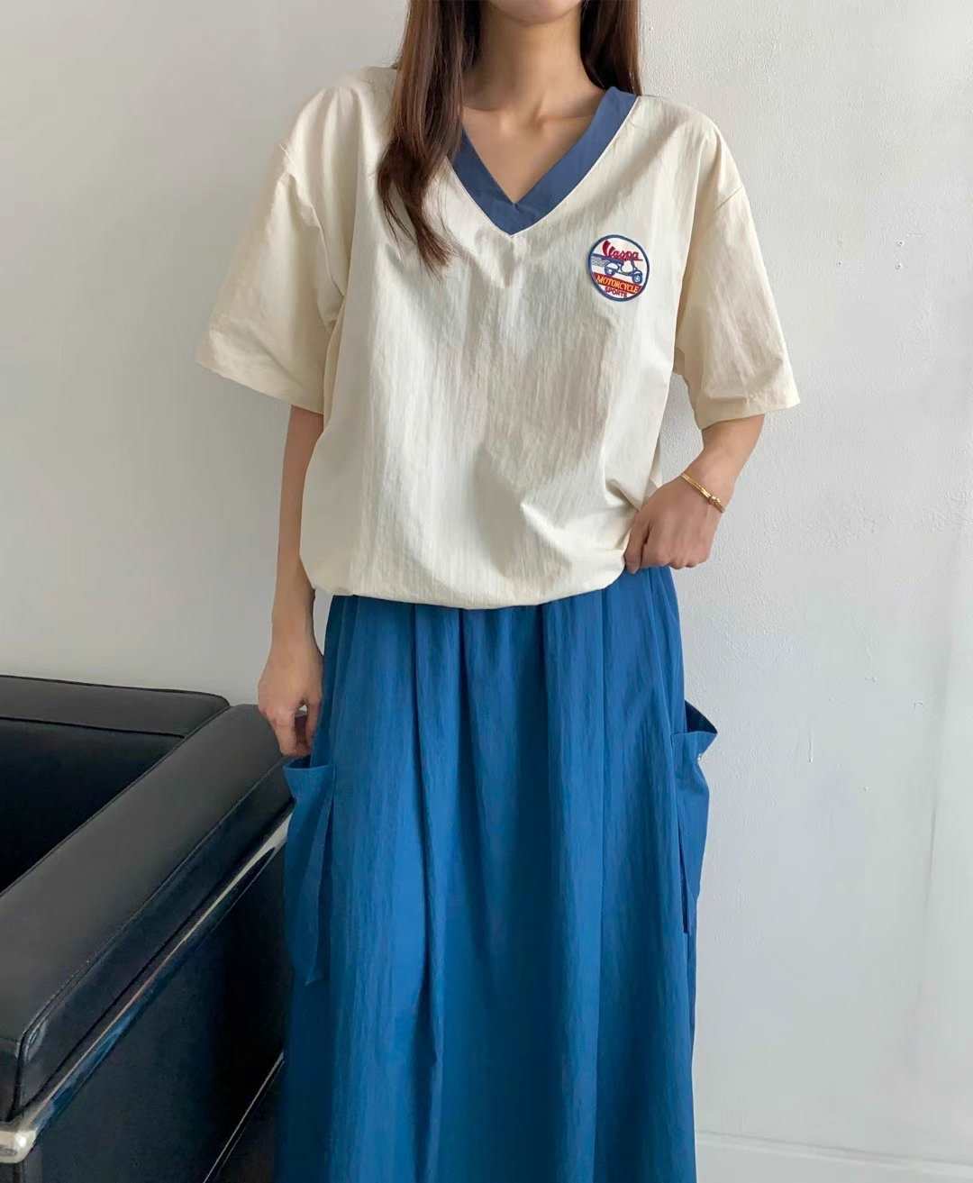 MODNEY韓國直郵女裝新款職業時尚熱賣真品推薦人氣24春夏T恤TWOWAYT恤