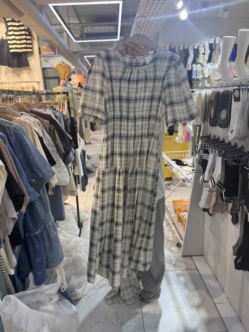 HOT PLACE/DREAM GIRIS韓國直郵東大門實拍女裝新款人氣連衣裙格紋空連衣裙