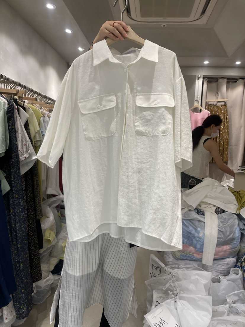 LOGROAD韓國直郵東大門實拍女裝新品人氣休閑24春夏襯衫蕾絲衫LOG ROAD襯衫/蕾絲衫