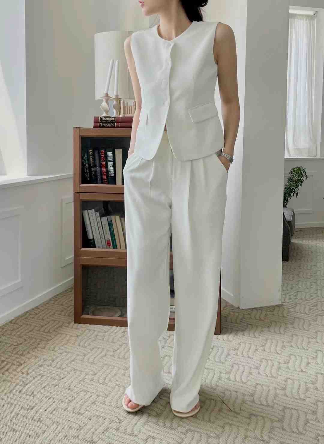 A.SOLE直郵韓國代購女裝新款職業休閑推薦真品24春夏休閑褲J.A.D休閑褲