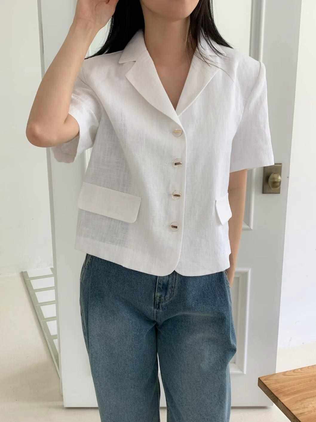 CIRCLE-써클-T韓國直郵女裝新款推薦人氣熱賣時尚夾克亞麻CIRCLE夾克