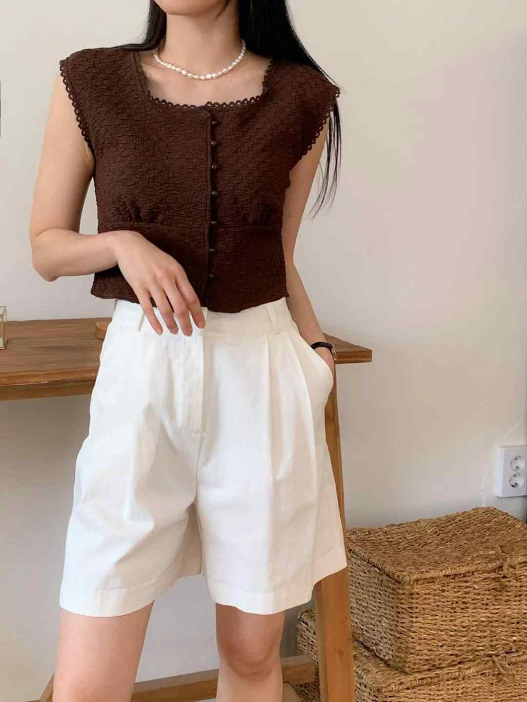 CIRCLE-써클-T韓國直郵女裝新品職業熱賣24春夏襯衫蕾絲衫蕾絲CIRCLE襯衫/蕾絲衫