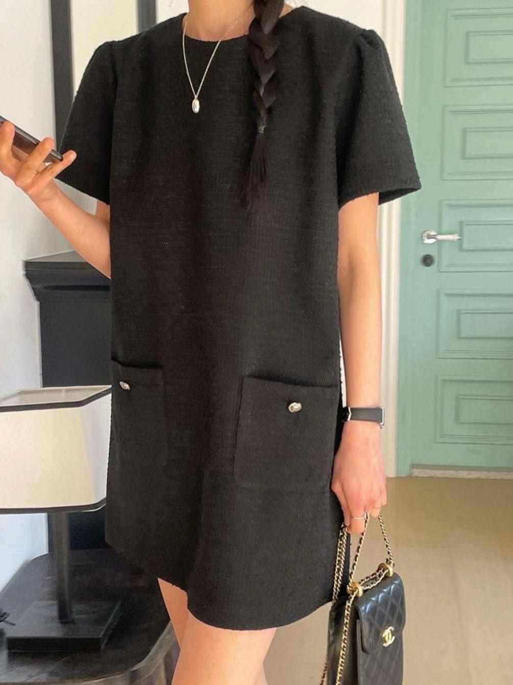 DDUIRYUN韓國直郵女裝新品24春夏職業人氣真品連衣裙花呢DDUIRYUN連衣裙