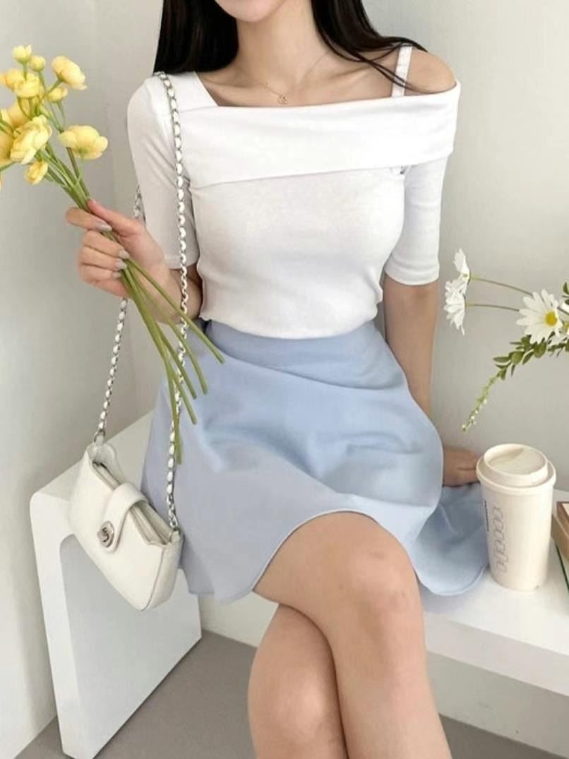 DDUIRYUN韓國直郵東大門實拍女裝新款真品時尚推薦人氣休閑T恤DDUIRYUNT恤