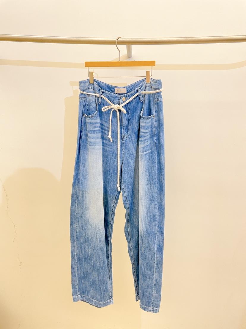 THORE韓國直郵女裝新品熱賣24春夏休閑人氣真品職業牛仔褲THORE牛仔褲