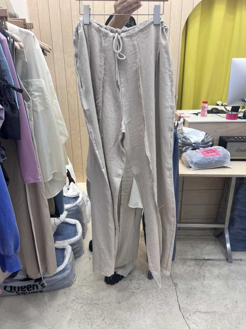 VARIAL韓國直郵東大門代購女裝新款時尚休閑休閑褲闊腿褲亞麻VARIAL休閑褲