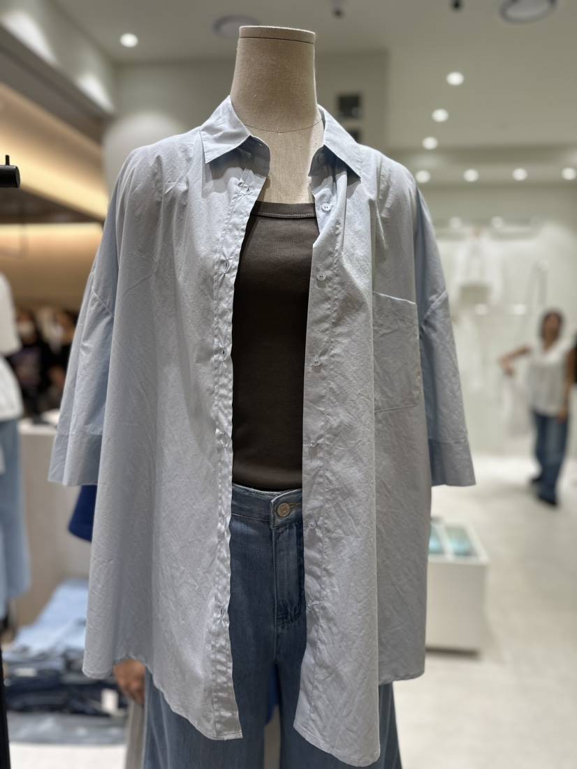 ws@rm/WA SHING ROOM韓國直郵東大門代購女裝新品熱賣襯衫蕾絲衫口袋ARTISANAL襯衫/蕾絲衫
