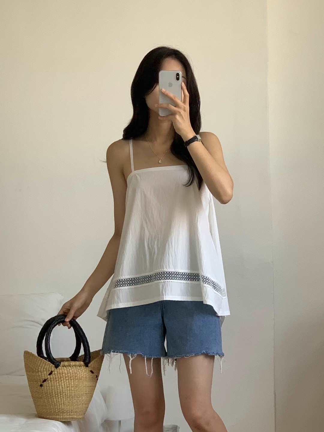NATTY直郵韓國代購女裝新品真品24春夏時尚職業吊帶背心蕾絲NATTY吊帶/背心