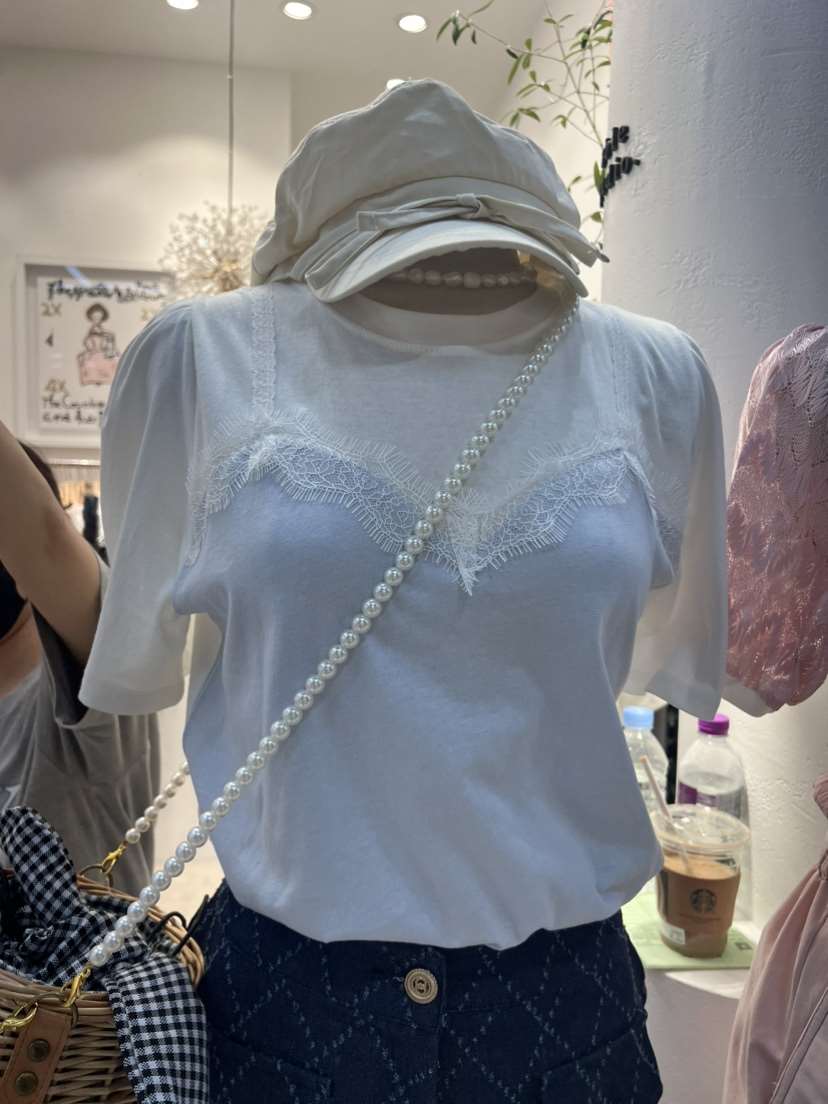 ABLE STUDIO韓國直郵女裝新款24春夏職業時尚休閑推薦T恤CONFETTIT恤