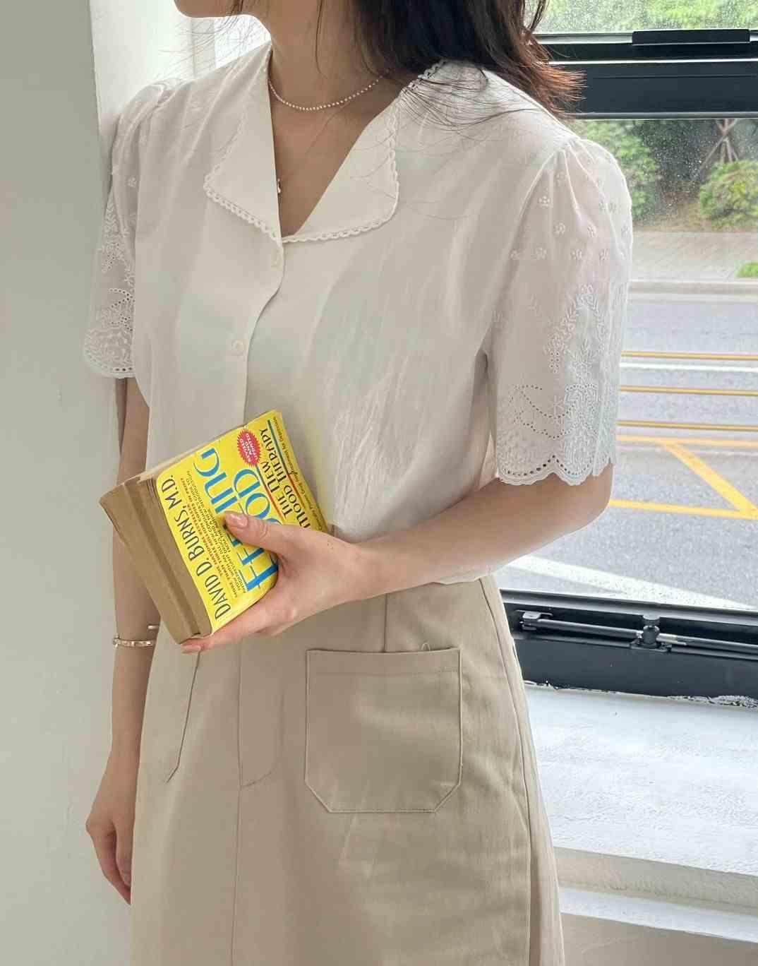 JNE韓國直郵東大門實拍女裝新品休閑推薦人氣24春夏襯衫蕾絲衫JNE襯衫/蕾絲衫