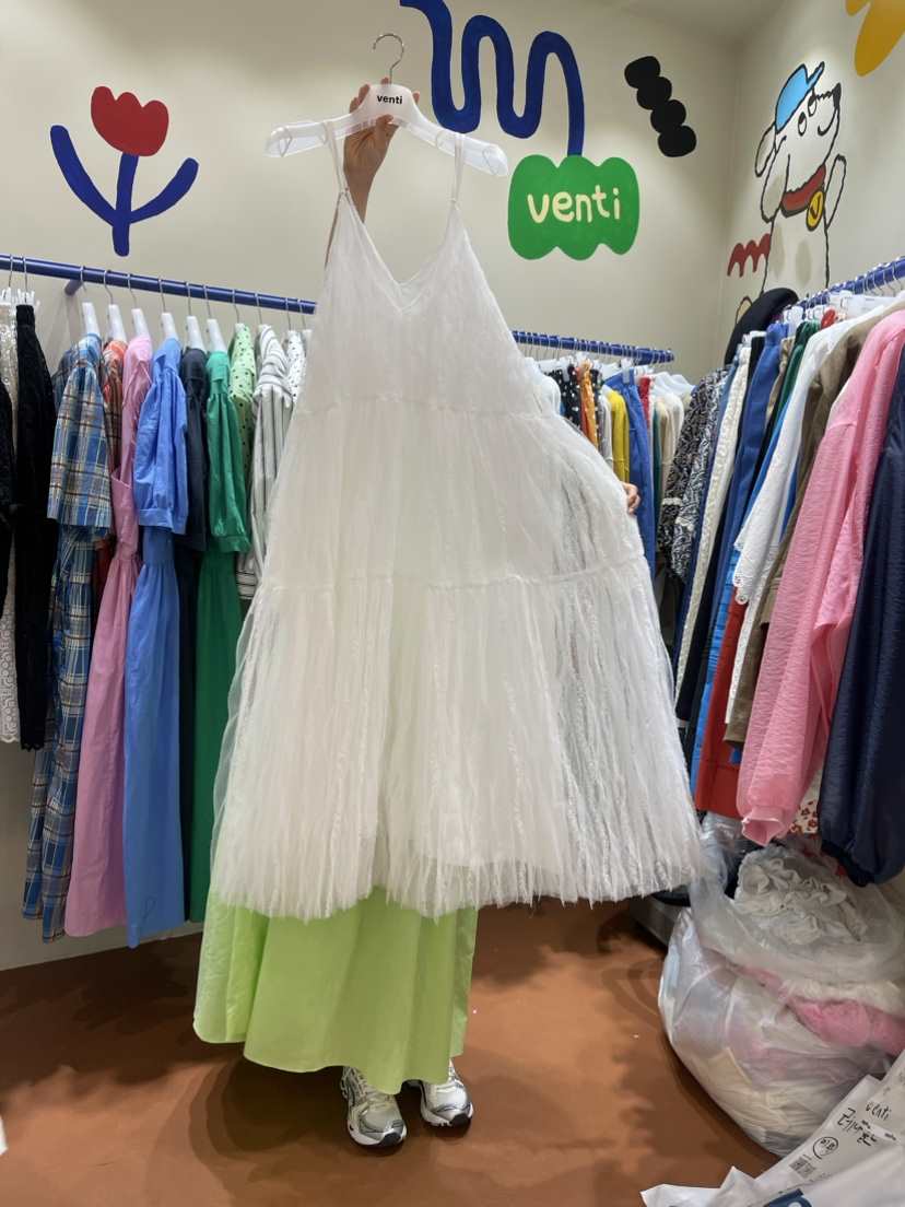 Venti韓國直郵女裝新品時尚休閑真品24春夏熱賣人氣連衣裙VENTI連衣裙