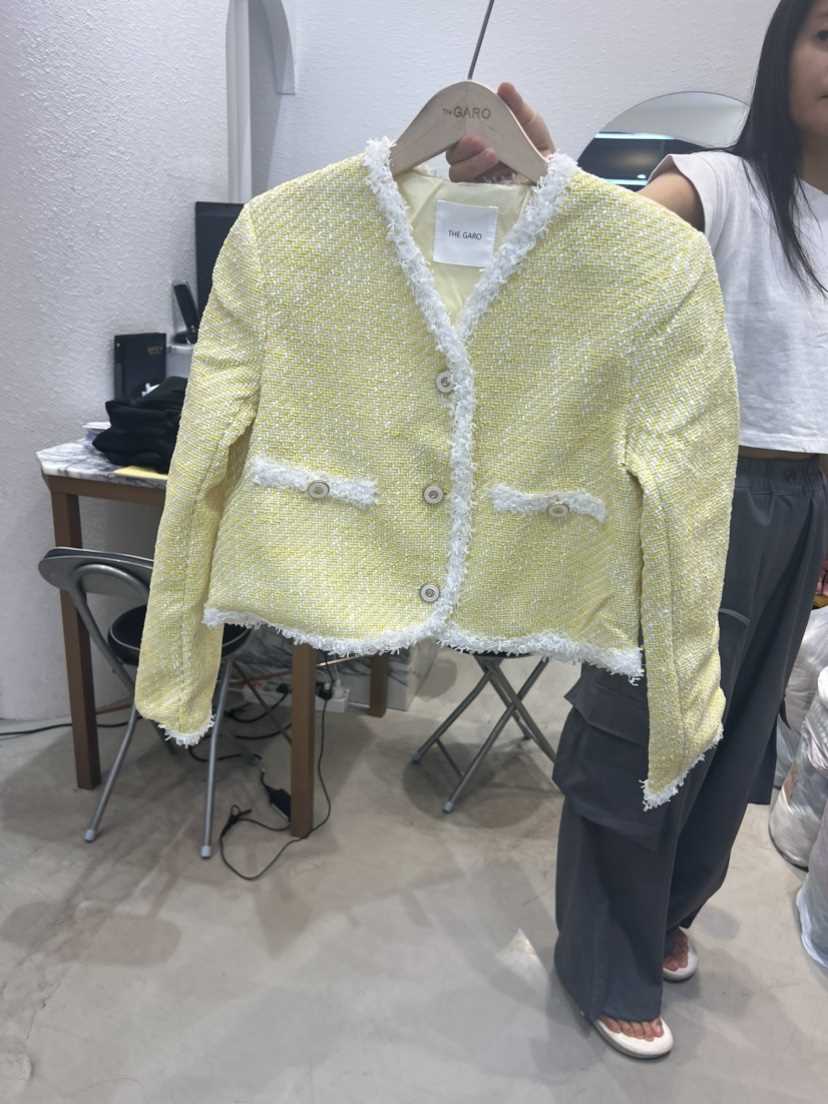 THE GARO韓國直郵東大門實拍女裝新品24春夏真品夾克花呢HYPEARL夾克