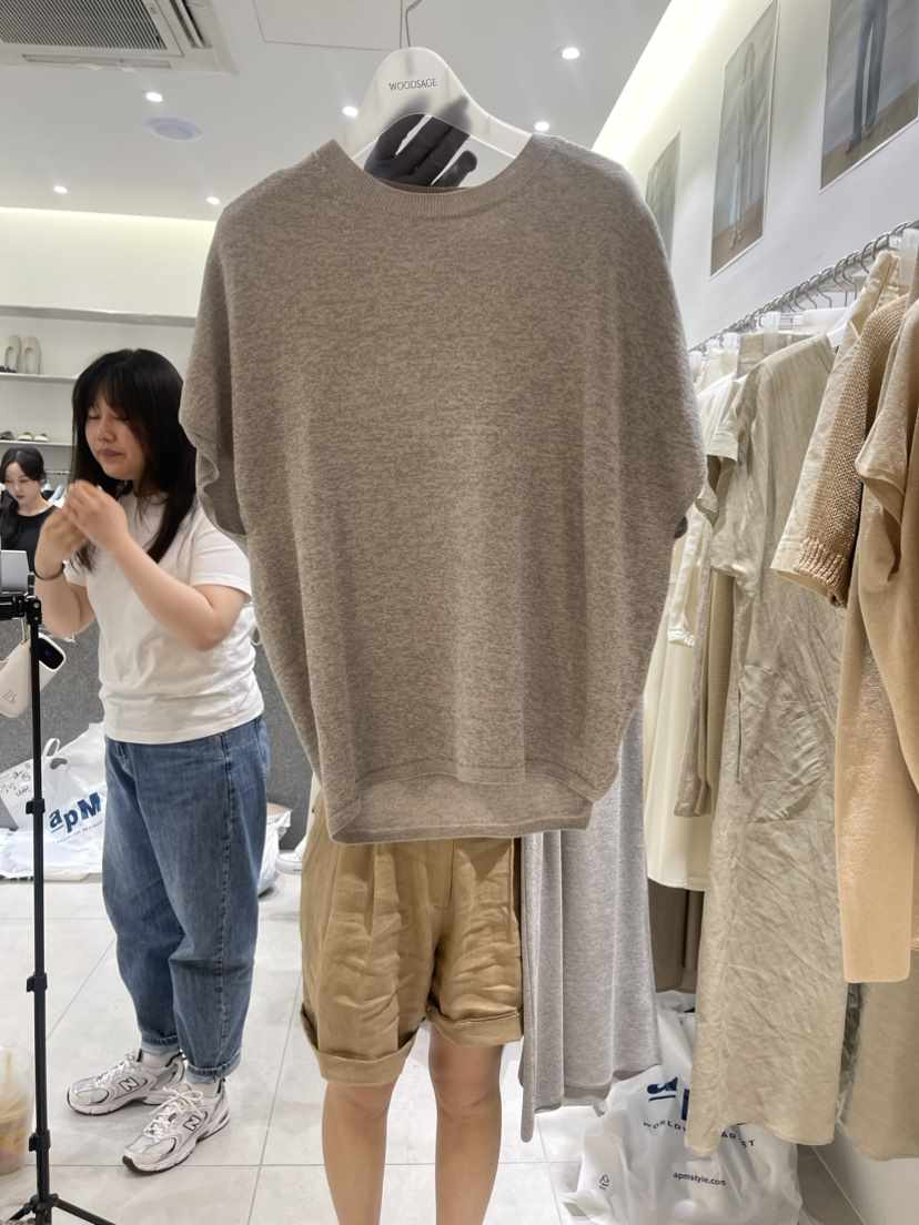 WOOD SAGE韓國直郵女裝新品休閑推薦人氣24春夏針織衫圓領寬松WOOD SAGE針織衫