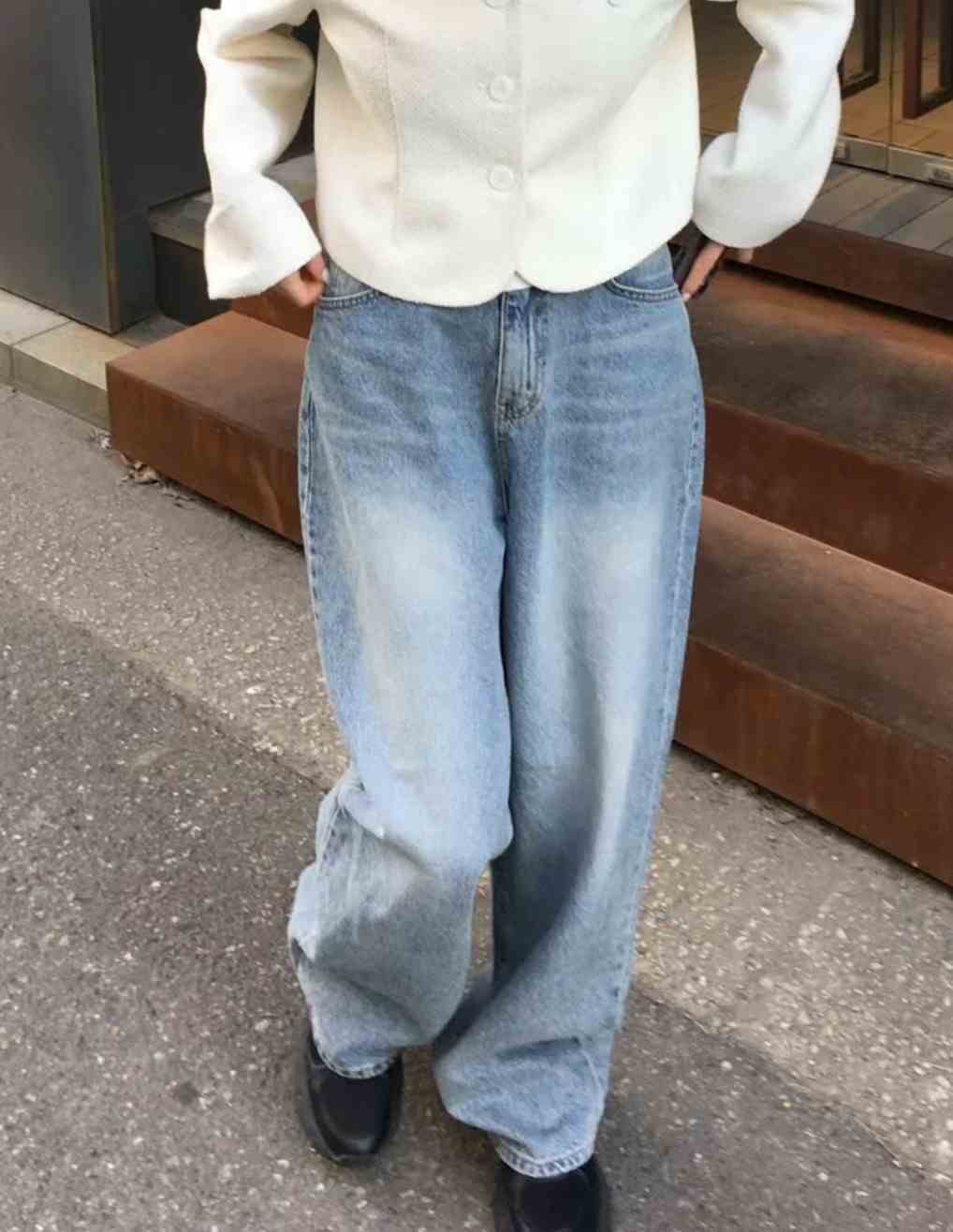 JJIM韓國直郵東大門代購女裝新款真品休閑職業熱賣推薦牛仔褲JJIM牛仔褲